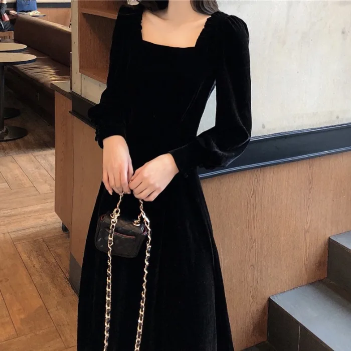 

Velvet High Quality Sexy Long Dress for Women Overall Black Red Dress Club Clothing A-line Party Night Bandage Robe Dress Female