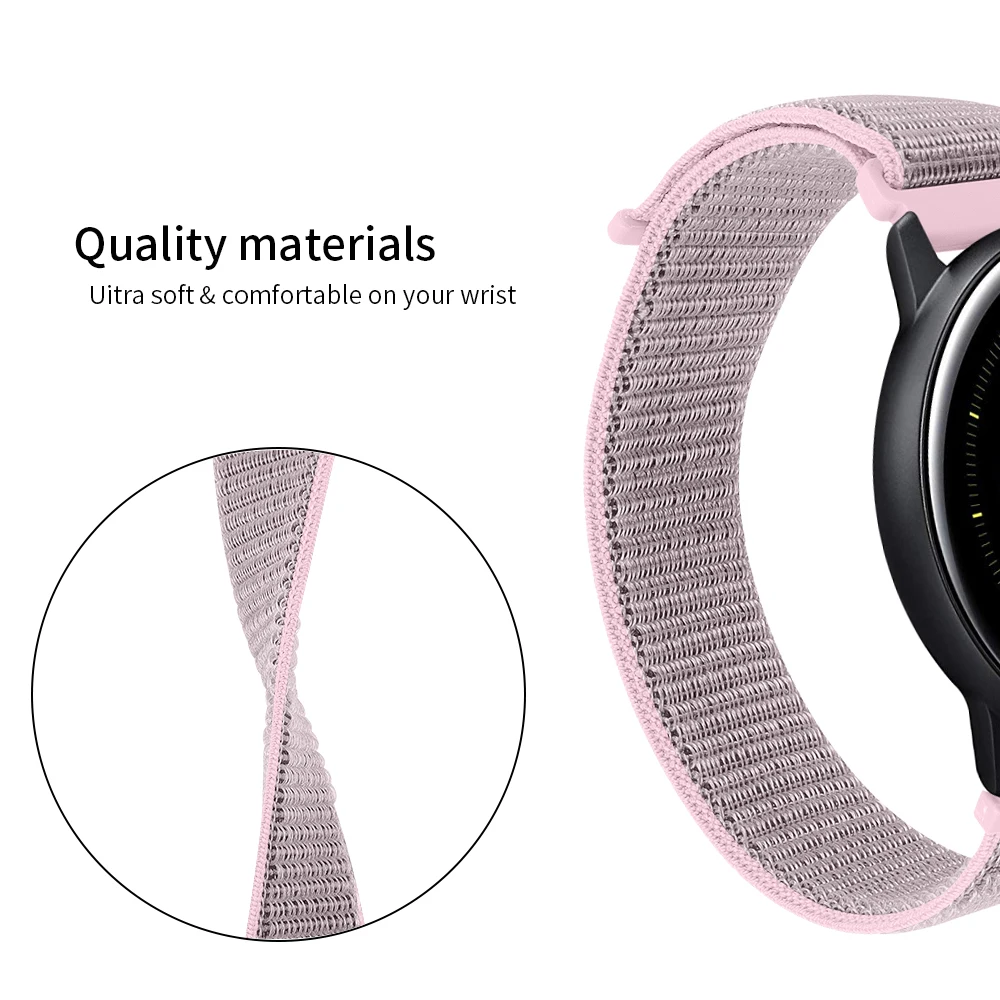 Нейлоновый спортивный ремешок 20 мм для Samsung Galaxy Watch Active 2 40 44 часов Garmin Vivoactive