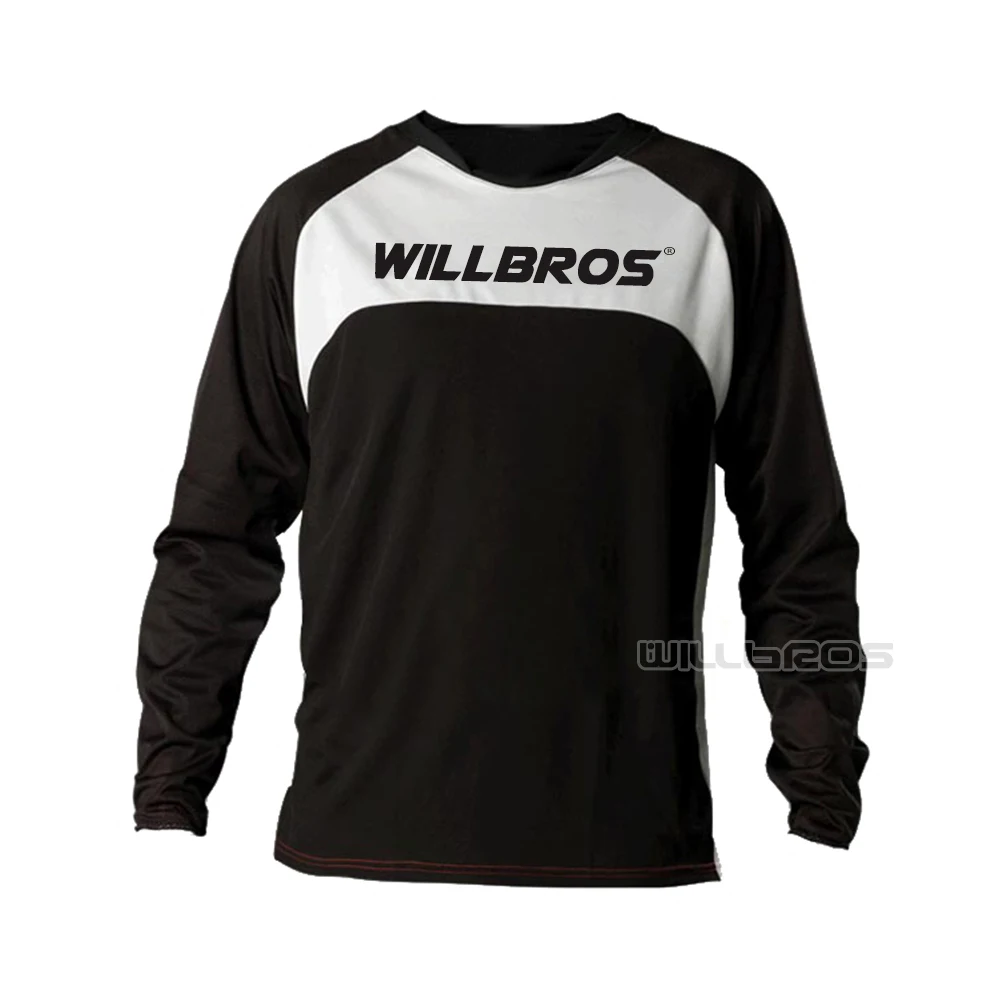 

Willbros Motocross Motorbike Summer Black White Jersey Motorcycle Street Moto T-shirt Sprint Race Gwin Long Sleeve Mens