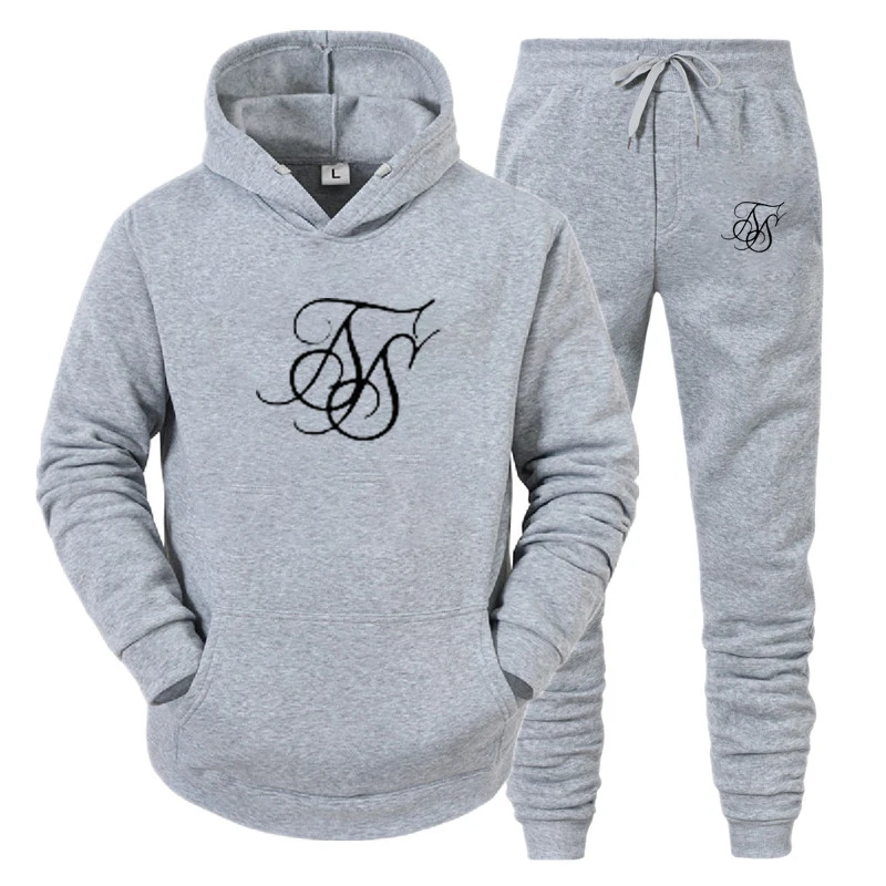 

Casual sportswear men 2 piece hooded sweatshirts spring and autumn men's pullover hoodie pants suit track and field sportswear