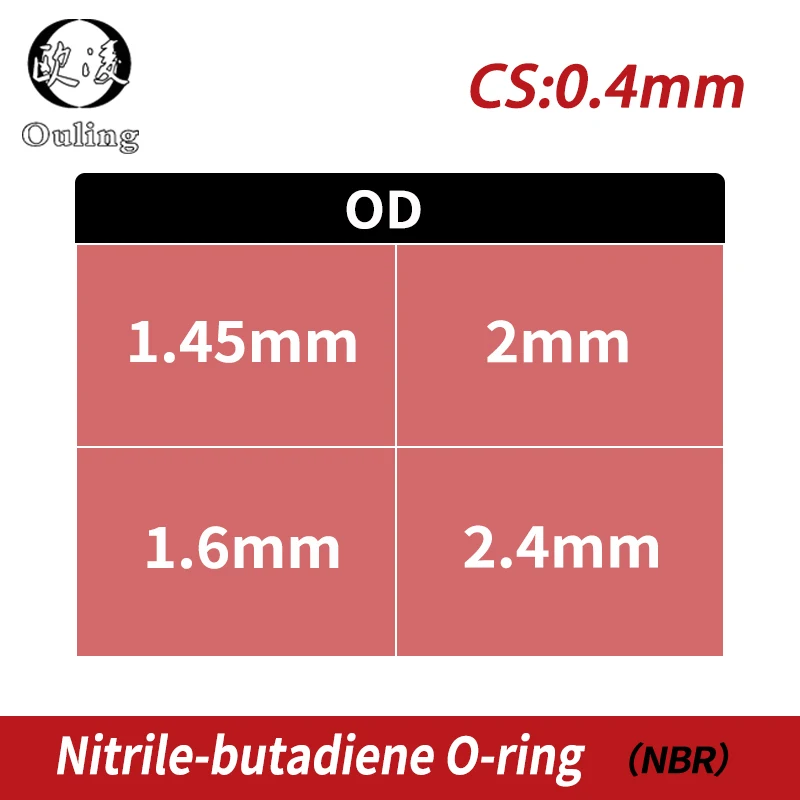 Уплотнительное кольцо для часов 20 шт./лот резина черный NBR CS толщина 0 4 мм OD1.45/1 6/2/2/4