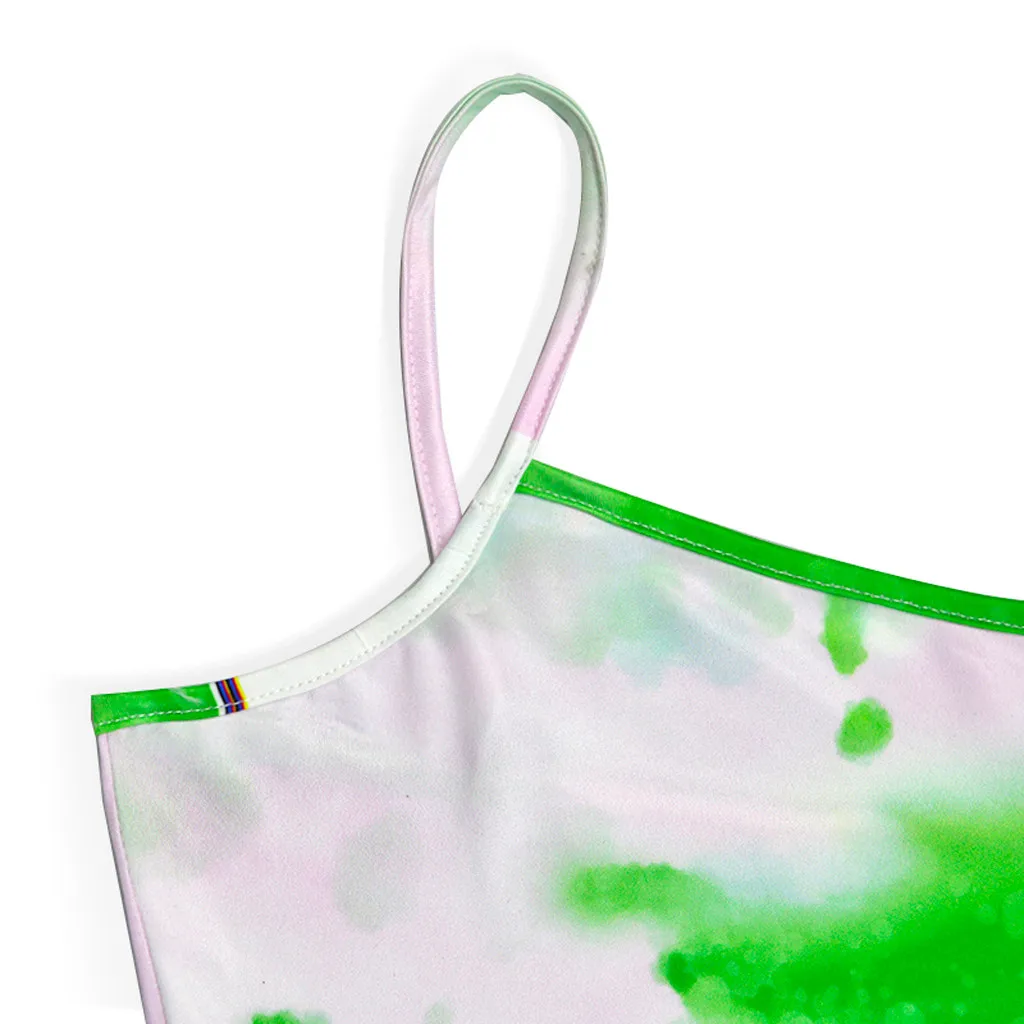 Женское сексуальное мини-платье на тонких бретельках без рукавов летнее