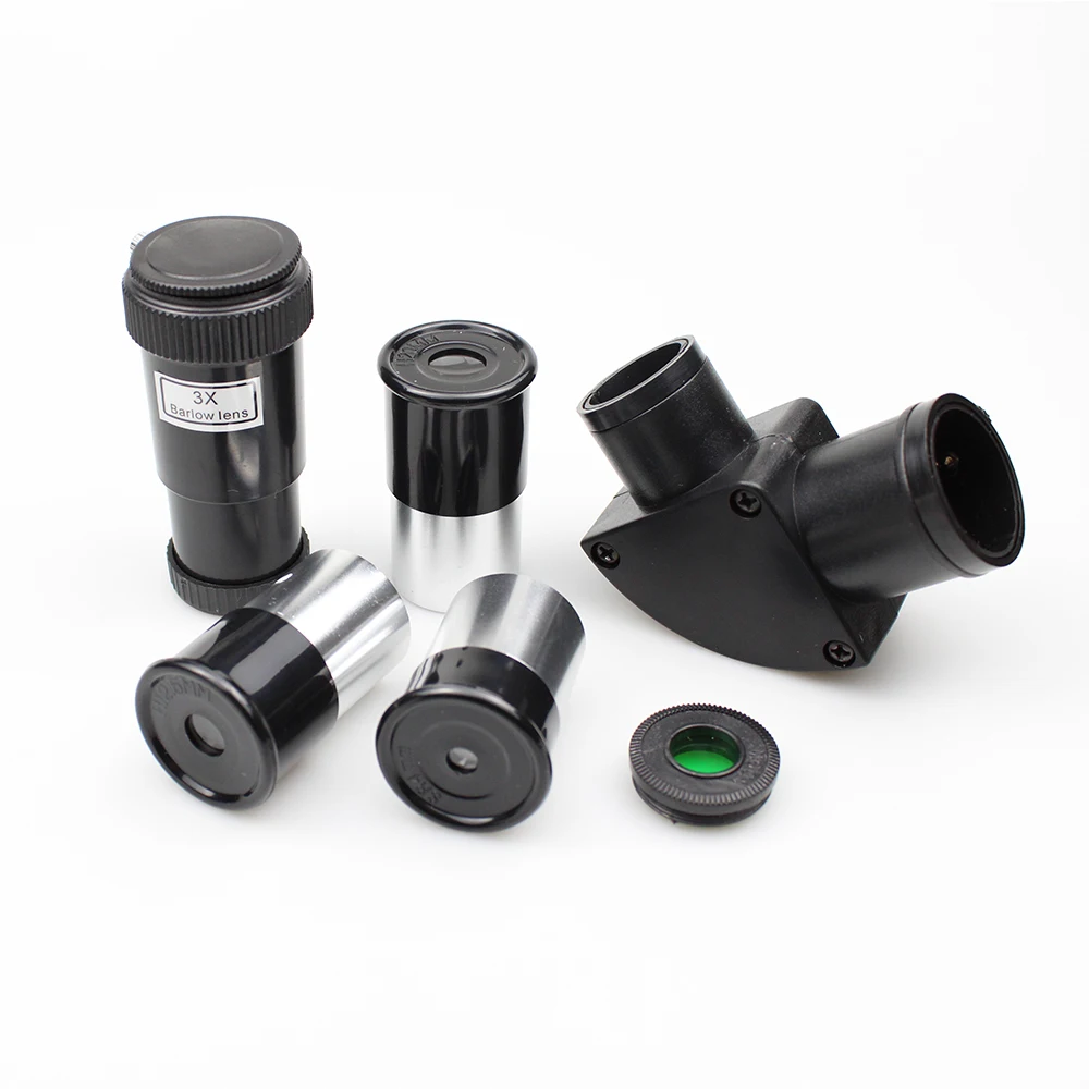 Kit de Acessórios de Telescópio Astronômico 0.965 para Telescópio Astronômico com Três Peças de Olhos Uma Diagonal 3x Lentes Baixas Filtro da Lua Telescópio e binóculos