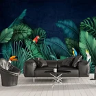 3D настенная бумага на заказ, тропический лес, банановый лист, попугаи, фотообои для гостиной, спальни, водонепроницаемая настенная бумага