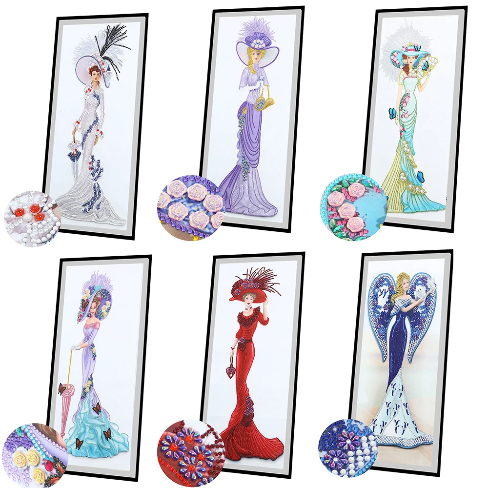 

Wall Hanging Diamond Painting 5D DIY Part Special Shaped Drill 5D Dress Lady Handwork Rhinestones Cross Stitch Mosaic Art Gift