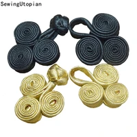 5sets chinese cheongsam knot button gold black decoration fabric button chinese knot buttons diy hand sewing accessories