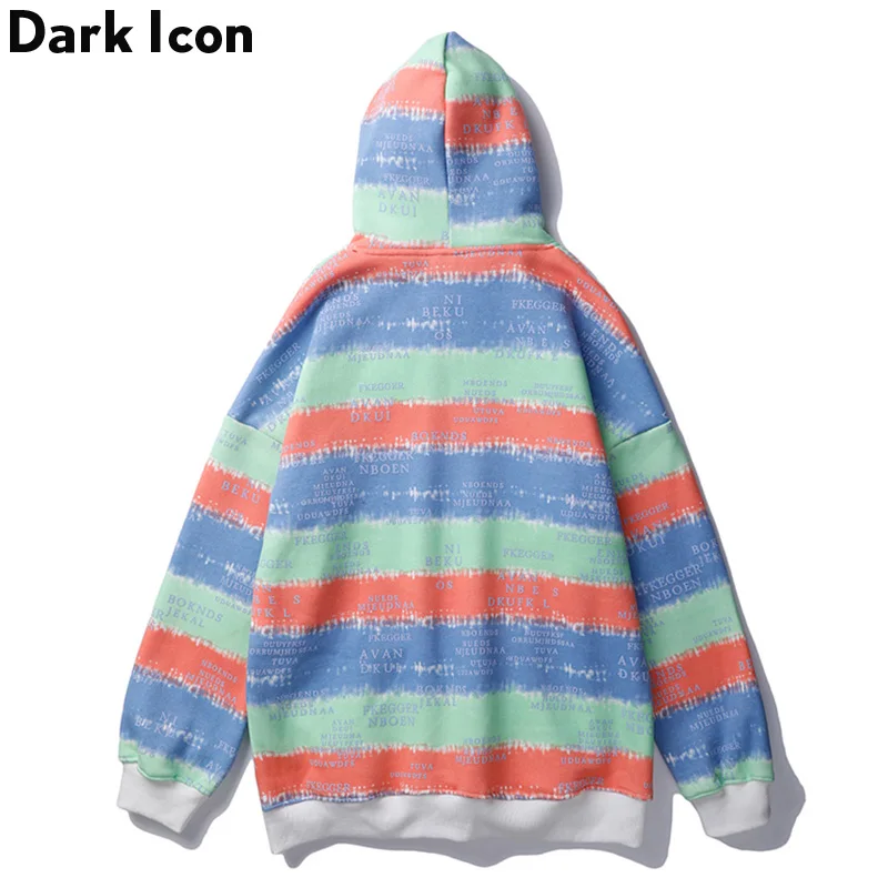 Темно-икона галстук окрашенные полосатые толстовки для мужчин осень 2019 уличная