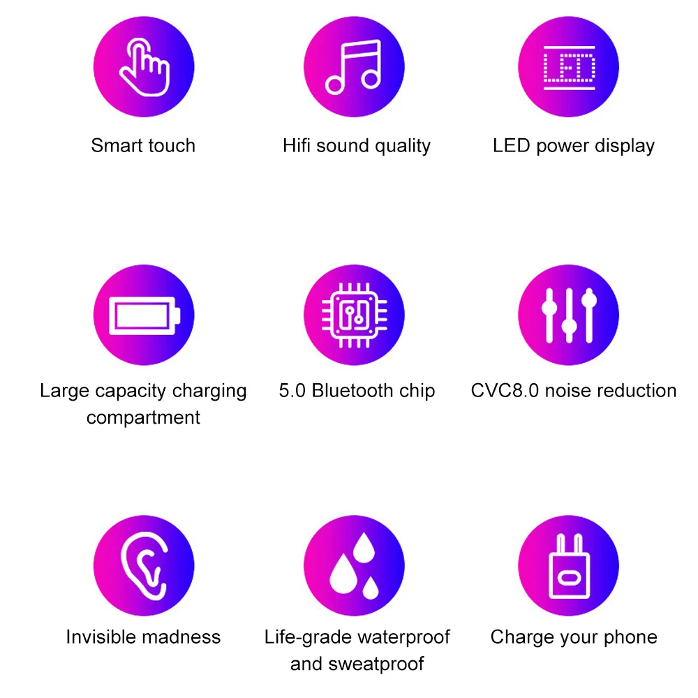 Беспроводные наушники Bluetooth 5,0 F9 TWS, беспроводные Bluetooth наушники, светодиодный дисплей, 2000 мАч, внешний аккумулятор, игровая гарнитура с микрофоном