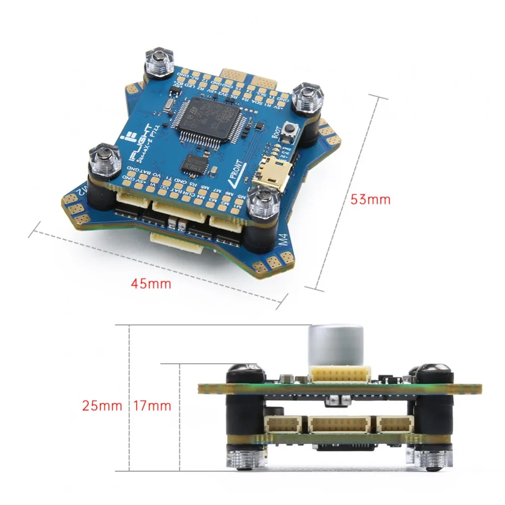 IFlight-Controlador de vuelo para drones de carreras, dispositivo para FPV, ESC, 4 en 1, BLHeli_S, 4a, 30x30 mm, 45A, V2, 2-6S, MPU6000, F722-1