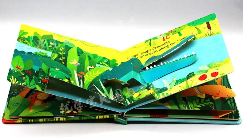 Usborne всплывающие джунгли английский образовательный 3D лоскут картины книги