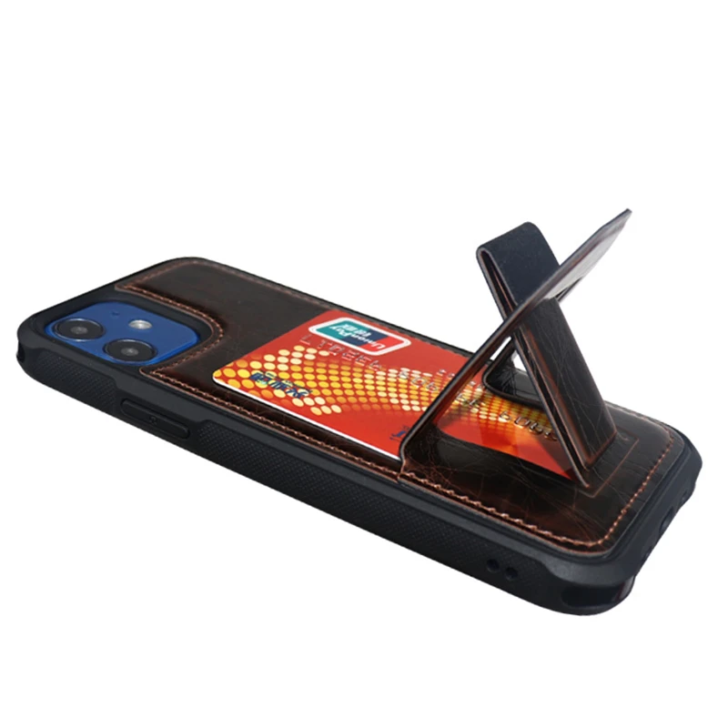 Итальянский кожаный чехол Crazy Horse для IPhone 13 12 11 Pro Max Mini XS XR X 8 7 6 6S Plus SE 2 кронштейна