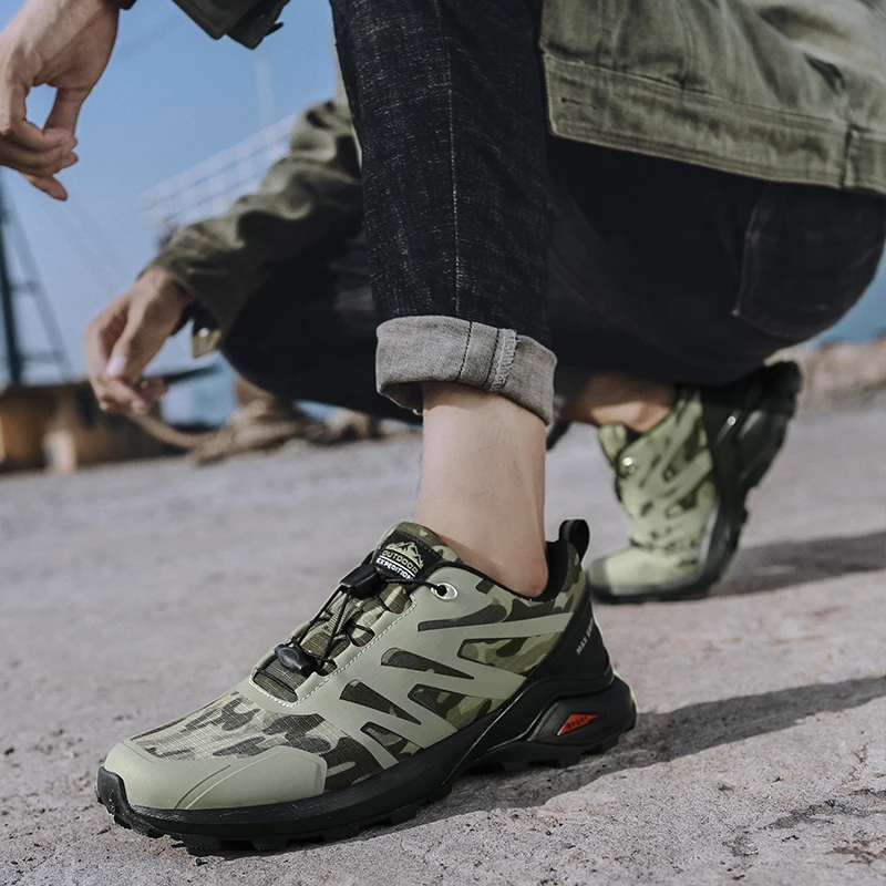 

The latest men's and women's mountaineering hiking shoes thickened rubber outsole non-slip wear-resistant mesh upper