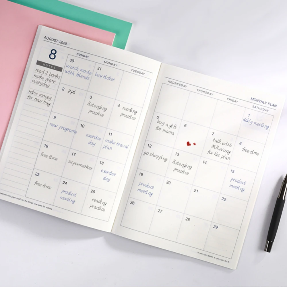 Cute Kawaii Notebook милый дневник планер блокнот для подарка ноутбук с календарем 48