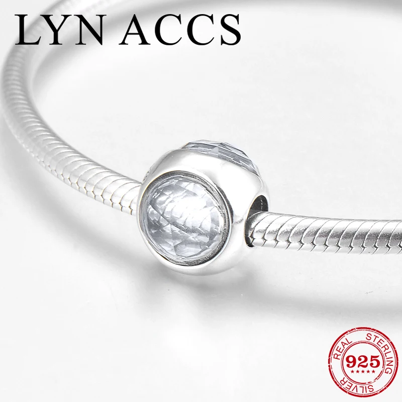 Горячая распродажа Сияющих кубического циркония Естественная магия 925 Стерлинговое серебро Бусы Кристальные водяные капли Подходят для браслетов LYNACCS Charms Изготовление ювелирных изделий.