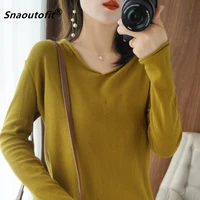 2021 spring and autumn new cotton v neck knitted womens long sleeved loose sweater outer wear plus size bottoming shirt s xxl