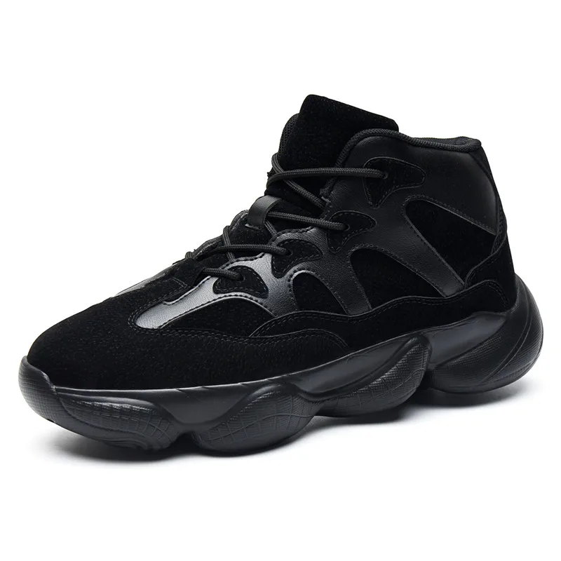 Мужская Черная повседневная обувь для прогулок Зимние теплые мужские спортивные