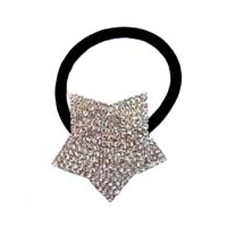Rhinestone elastic hair ponytail holder stretch headband ornament fashion accessory with quality blk rubber band 3pcsx Wholesale | Украшения