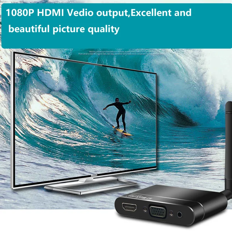 MiraScreen X6W Беспроводной full HD 1080P дисплей Dongle приемник WiFi Mirror Box VGA anycast Miracast Airplay DLNA media