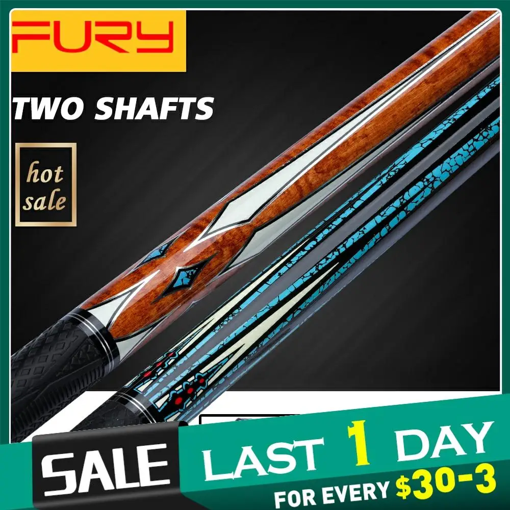 

Fury Billiard Pool Cue AG 11.75mm 12.75mm Tiger Everest Tip Maple and 10 in 1 Tecnologia Shafts Professional Billard Cue