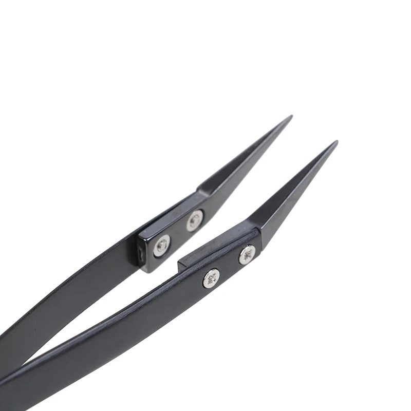 

Hot! New Stainless Steel Black Ceramic Tweezers For Electronics Soldering Repair Tools 1PC