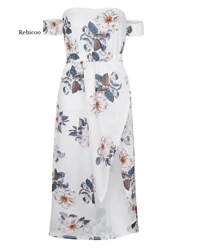 

Women's irregular fashion print dress summer