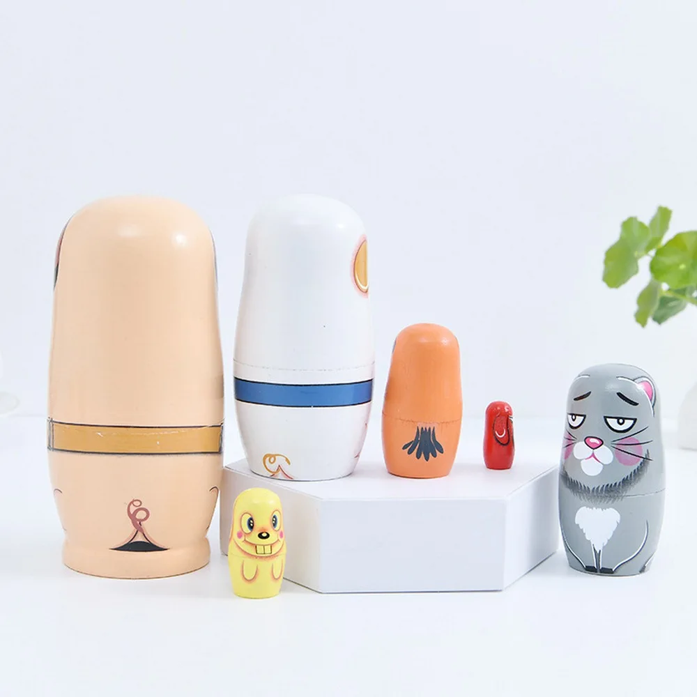 

Six-Tier Puppy Matryoshka Toys Children's Educational Toys Wooden Handmade Crafts Ornaments Children Birthday Gifts Home Decor