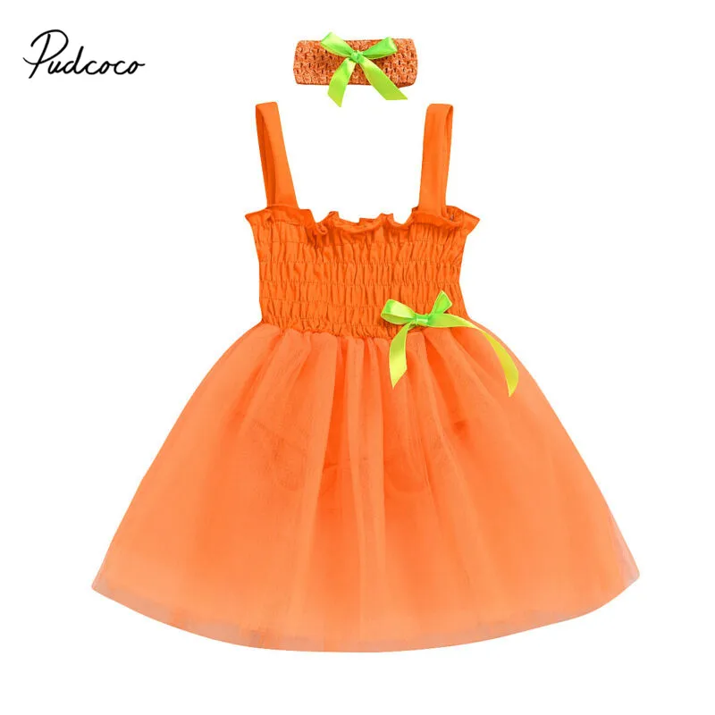 2020 популярная оранжевая одежда для новорожденных девочек комбинезон принцессы