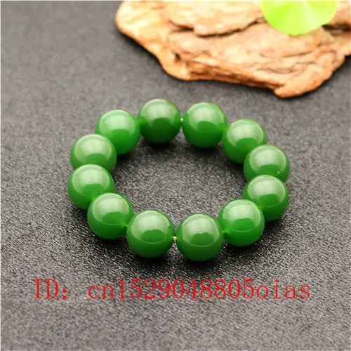 Натуральные зеленые нефритовые круглые бусины 20 мм эластичный браслет на