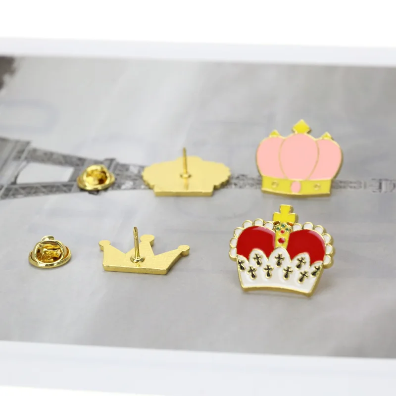 Эмалированные булавки в форме короны искусственная кожа булавка для лацкана