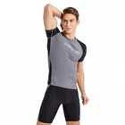 Мужская рубашка для плавания с короткими рукавами, купальный костюм с принтом Rashguard, костюм для дайвинга, гидрокостюм, одежда для парусного спорта, размеры до 5XL