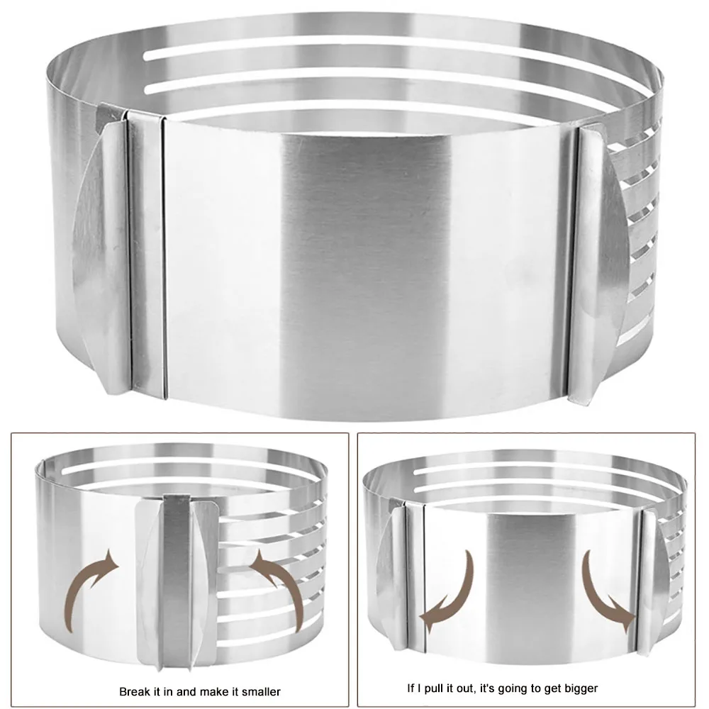 Нержавеющая сталь Регулируемый Слои торт овощерезка набор мусс формы нарезки