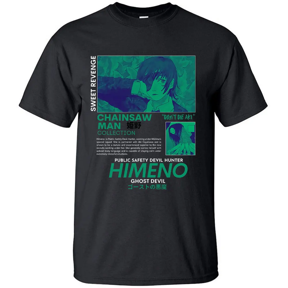 

Chainsaw Man Himeno T Shirt Men Anime Couple Graphic Tee Shirt Oversize Women Plus Size Tops Harajuku Manga Kawaii T-shirts