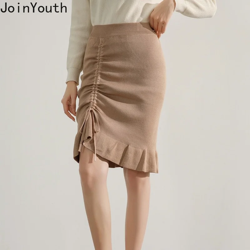 Joinyouth модные женские юбки 2021 Сексуальная облегающая трикотажная юбка для женщин