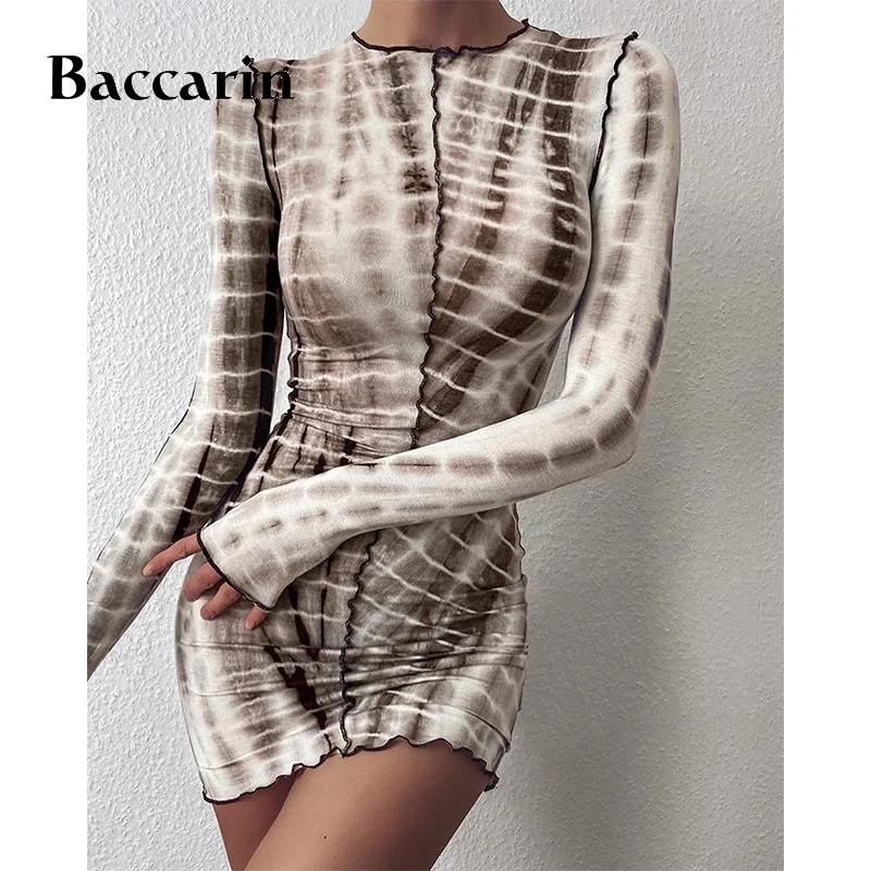 

Tie Dye Snake Print Women Patchwork Mini Dress Long Sleeve O Neck Bodycon Sexy Streetwear Clue 2020 Autumn Winter Clothe