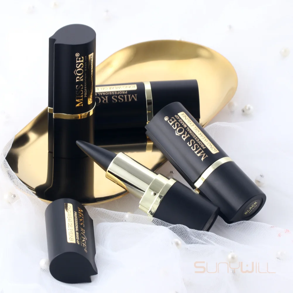 Miss Rose Черная гелевая подводка для глаз макияж Водонепроницаемая долговечная