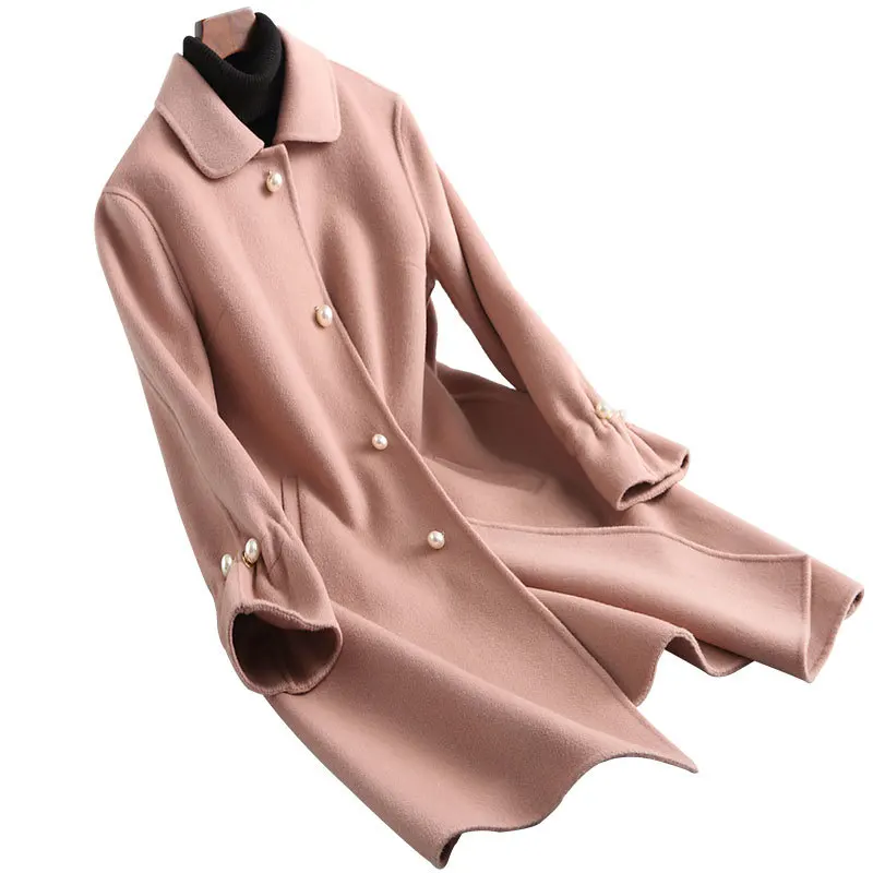 

Fashion Women Coat 2020 Spring Double-sided Wool Coats Female Autumn Long Jacket manteau femme hiver 38517 WYQ1205
