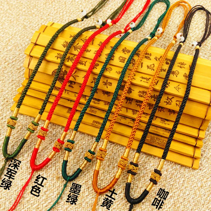 

Fine-woven pineapple button hand-woven fine Necklace jadeite jade pendant pendant jade necklace accessories