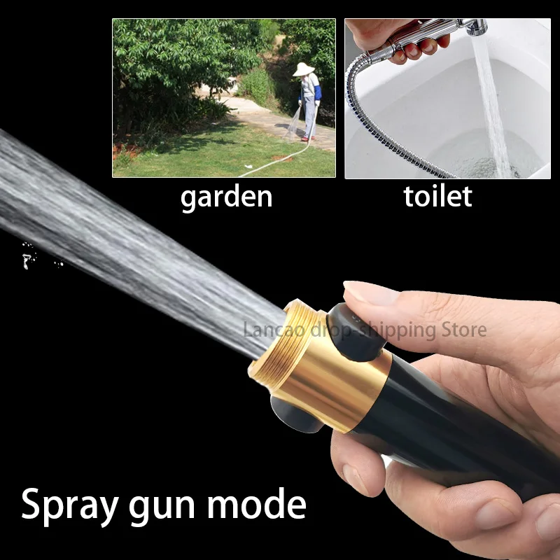 Насадка для душа высокого давления с кнопкой включения/выключения вращается на