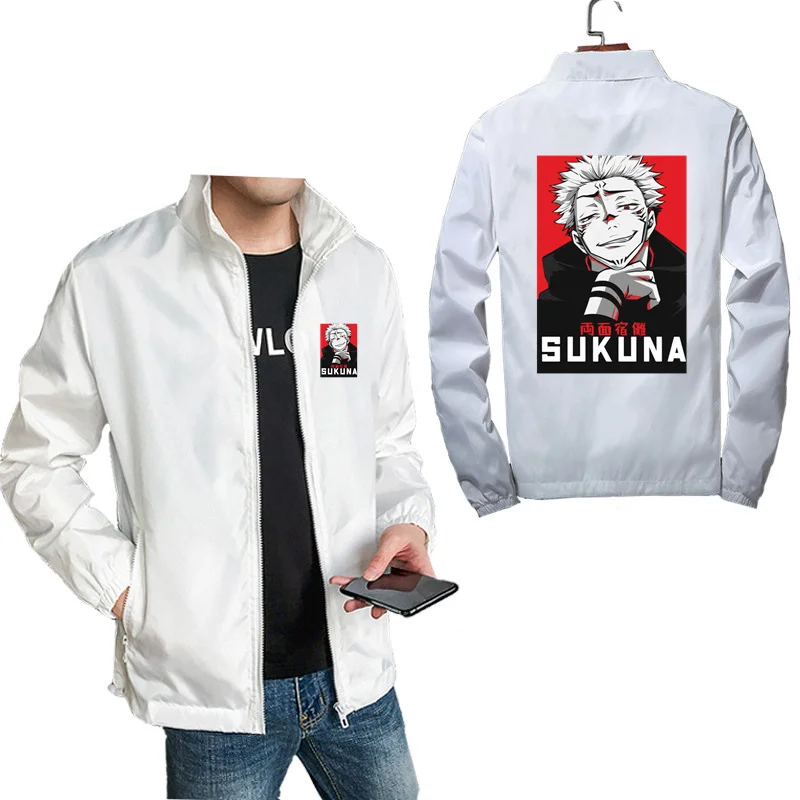 Куртка мужская с длинным рукавом аниме Повседневная ветровка большие размеры