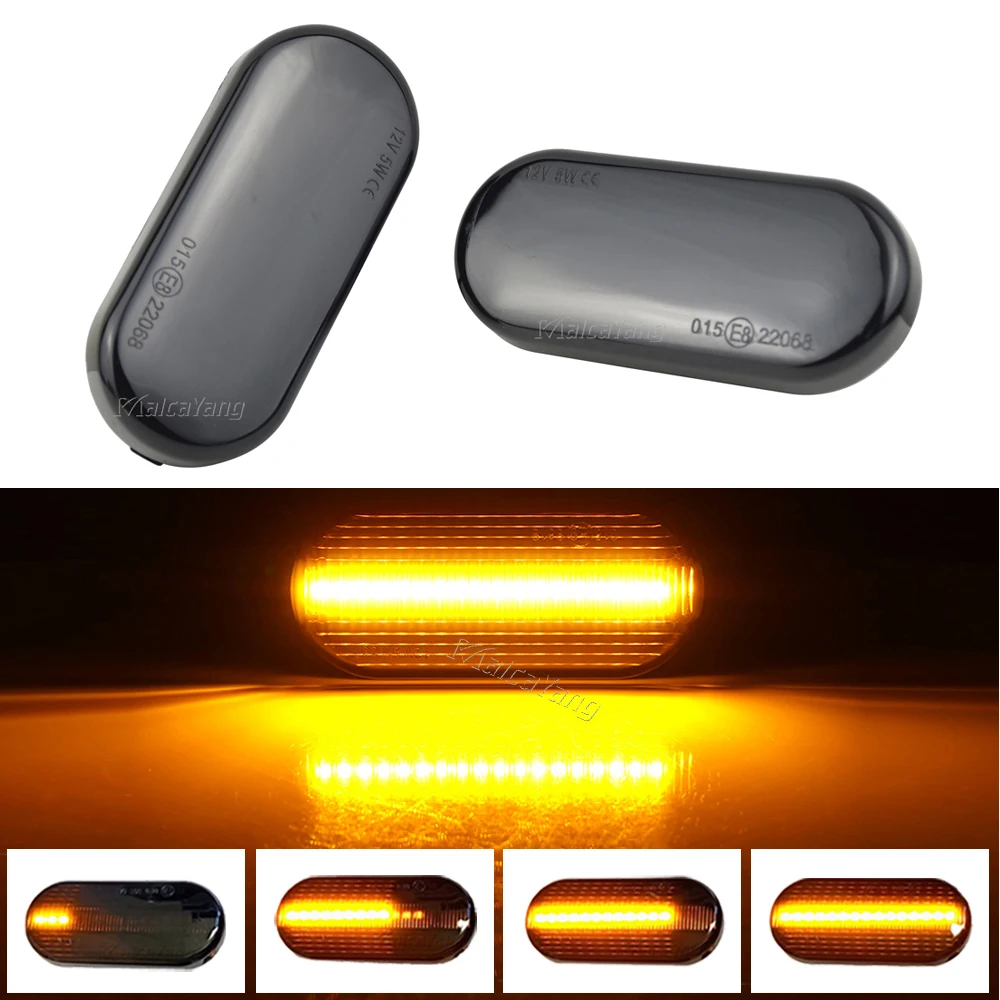2PCS Scroll Blinker Lamp Dynamic Flashing LED Turn Signal Side Marker Light For Ford C-Max Fiesta MK6 Focus MK2 Fusion Galaxy