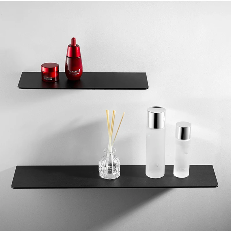 

Bathroom Storage Rack 30cm/ 40cm/ 50cm/60cm Wall Mounted Tray Kitchen Shelves Punch-Free Shower Storage Rack Home Accessories