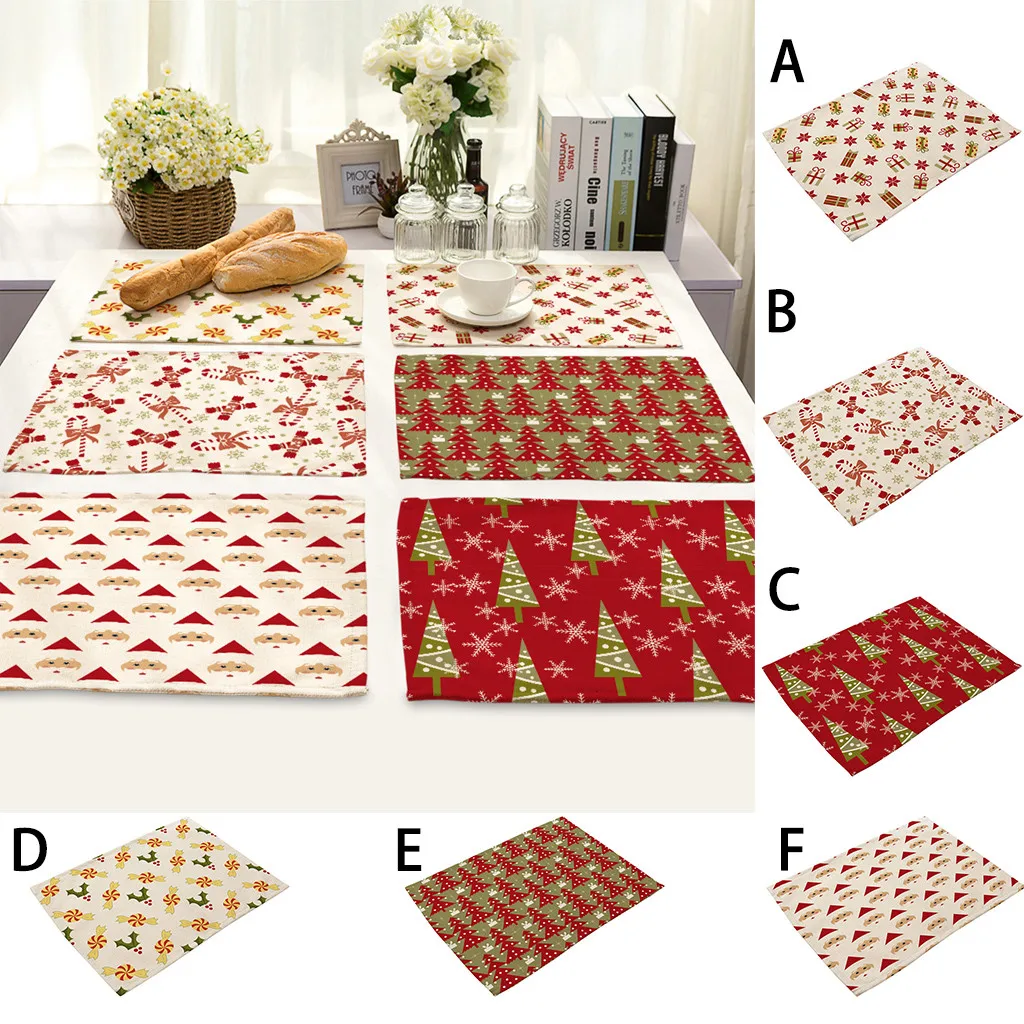 Рождественские украшения для дома столовый коврик Рождественский орнамент рога