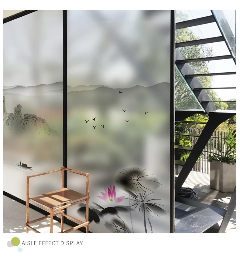 Stained glass static Window Film Frosted Opaque Privacy Glass films Home Decor Frosted Polyethylene window decoration Cling