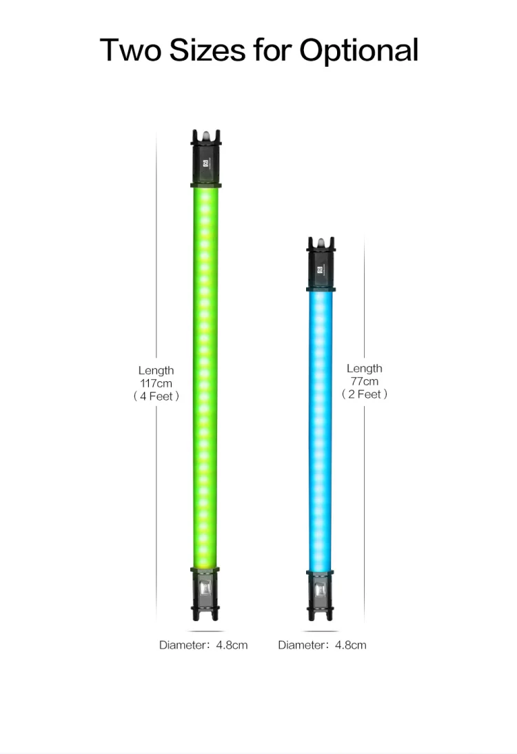Светодиодная трубка NANLITE NanGuang цветная RGB 15C/30C 77 см 117 2700K-6500K ручная световая палка