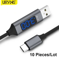 urvns wholesale 10pcslot 3 3ft lcd usb cable usb a to usb cmicro 3a fast charging cord for iphone android type c phones