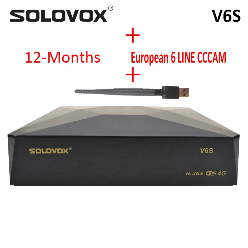 SOLOVOX V6S спутниковый ТВ приемник DVB-S2 IP ТВ Поддержка M3U CCCAM Xtream Stalker для ЕС Fr Великобритания США Европейский ip ТВ плюс CCCAM - Цвет: V6SUSBCCCCAM