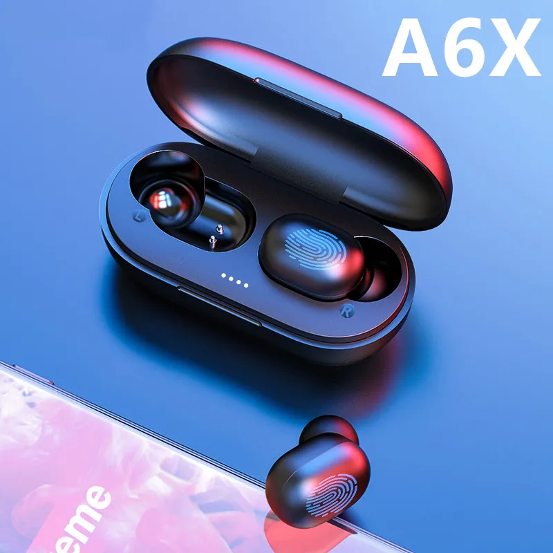 A6x TWS Bluetooth 5,0 наушники с сенсором отпечатков пальцев HD стерео беспроводные наушники с шумоподавлением игровая гарнитура для iPhone Xiaomi noise canceling headphone Earphones true wireless earbuds For huawei