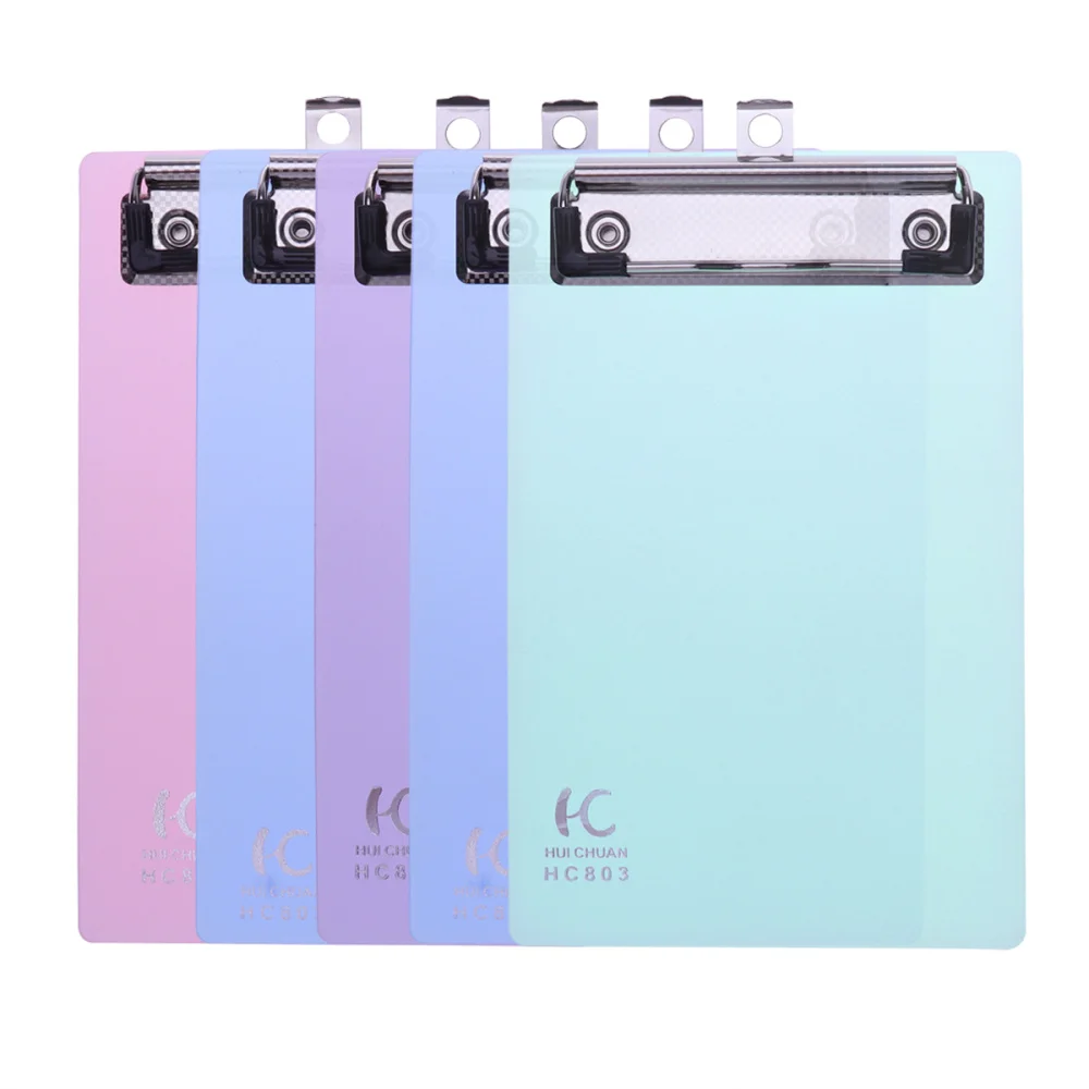 

5 Pack Mini Transparent Clipboard Tiny A6 Clip Boards Colourful Clipboard Memo Size Low Profile Clip (Random Color)