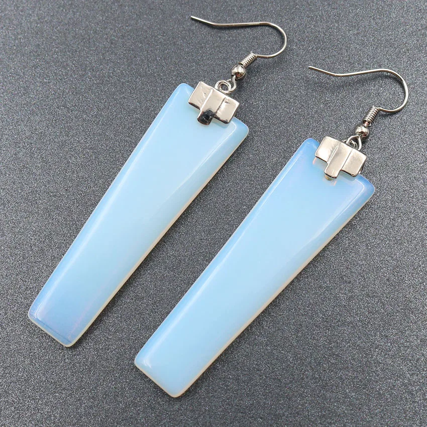 

xinshangmie Silver Plated Drop Earrings Geometric Trapezoid Natural Stone Boho Bohemian Style Earring for Women Girls Charms