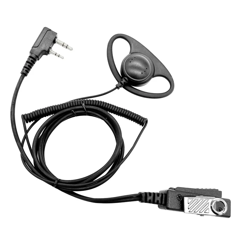 1-Wire D-Ring Earpiece and Mic Headset Compatible with Kenwood 2-Pin Two Way Radios  NX-340 TK-3402 TK-2170 TK-3312 TK-3360